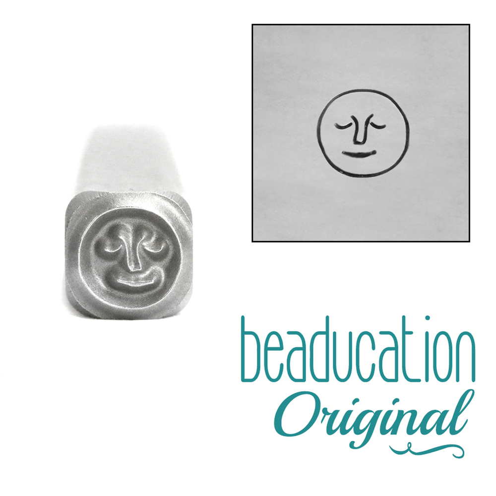 Metal Stamping Tools Full Moon with Face Metal Design Stamp, 5mm - Beaducation Original